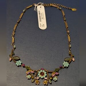Sorrelli Floral Necklace with Gold and Multicolor Accents